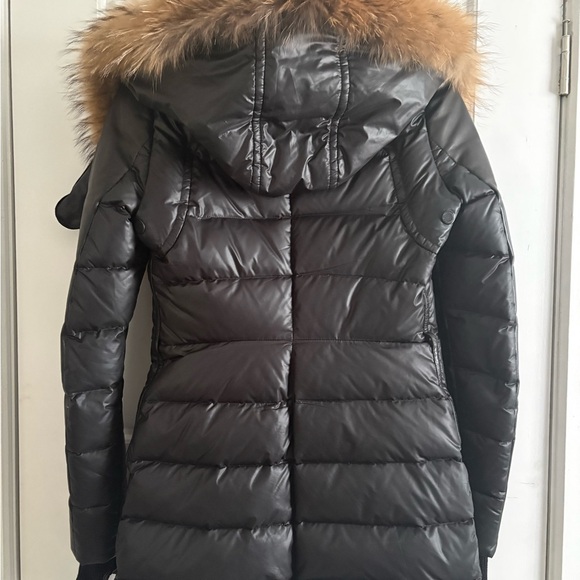 RUDSAK Black Women’s Roya Parka, Leather sleeves, down, raccoon fur - Picture 2 of 3